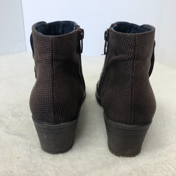 Dorking By Fluchos Brown Leather Heeled Booties Size 37 (6.5 US) - Picture 3 of 10